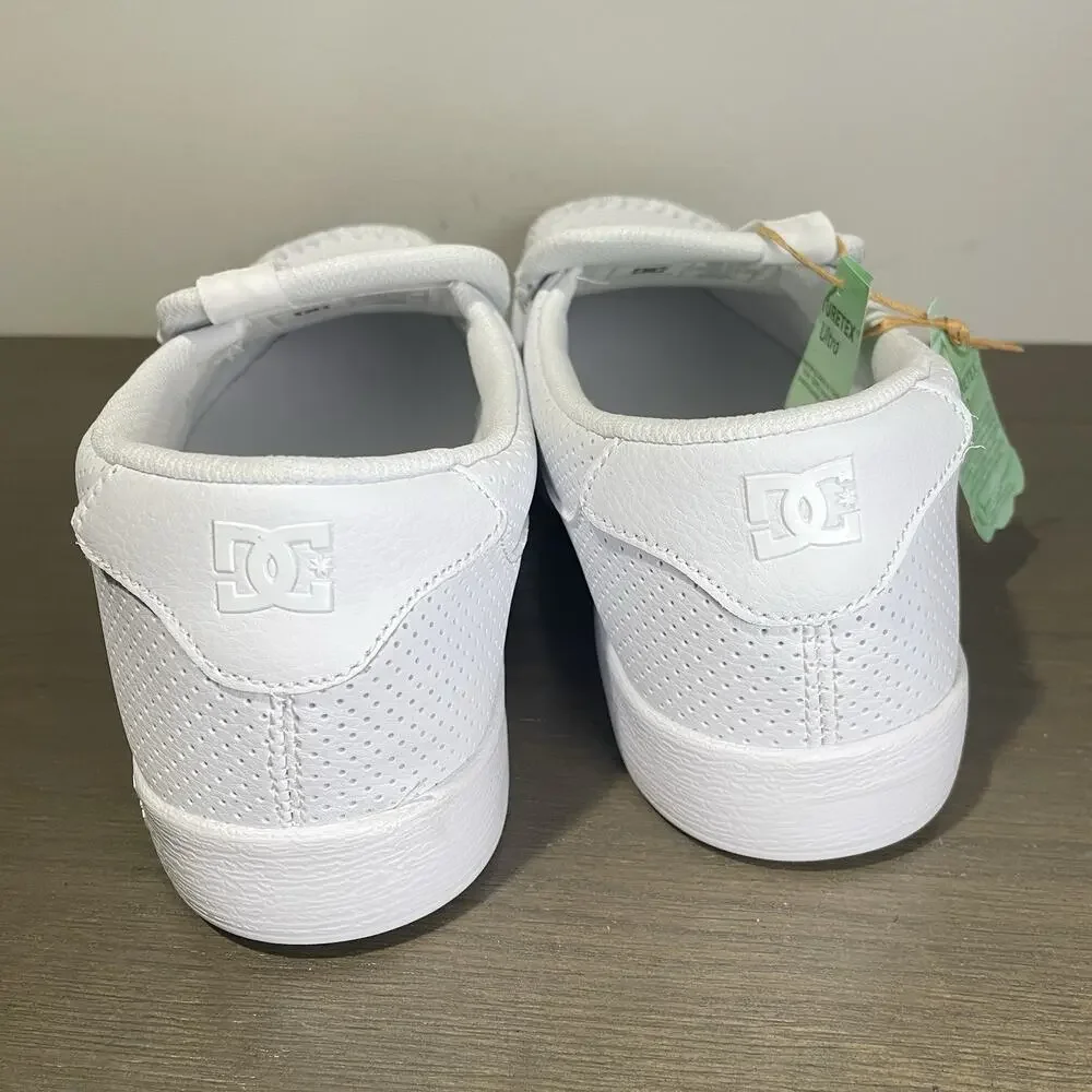 DC Shoes Mens Size 11 Shoes NEW Villain 2 White Leather Skate Loafers Unilite